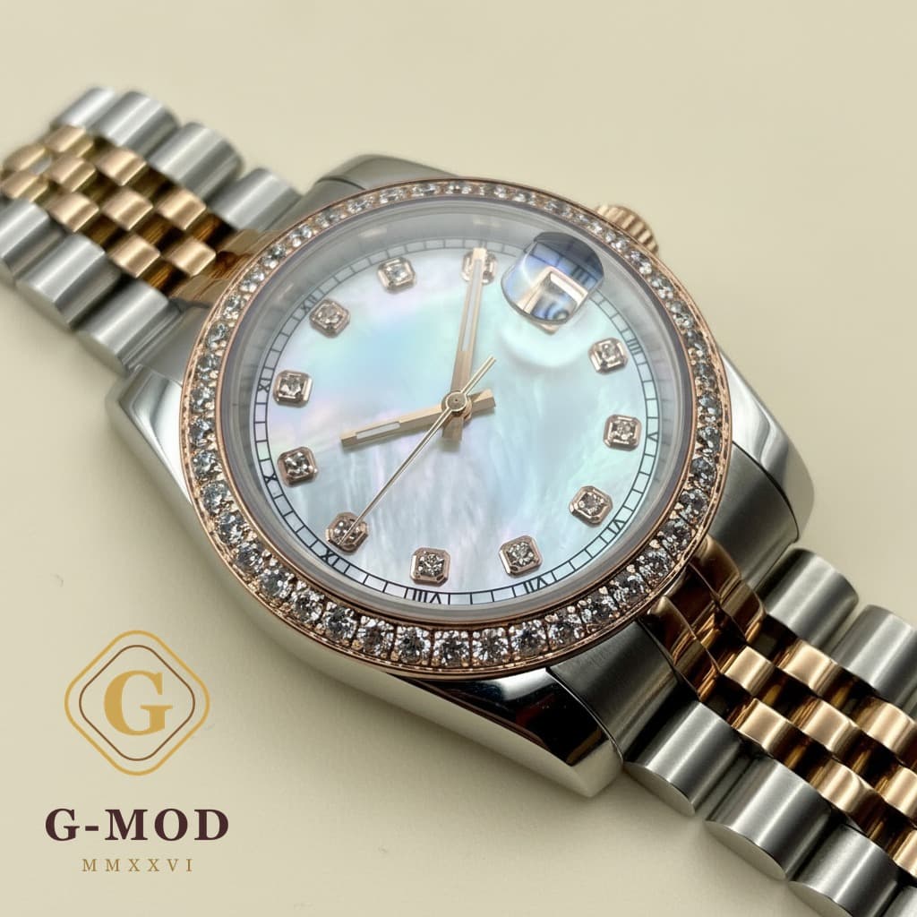 Astoria Nacré Or Rose Orné de Diamants